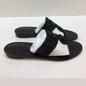 New Jack Rogers Black Leather Capri Sandals 8M